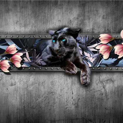 Fototapeta Pantera Z Kwiatami Magnolii