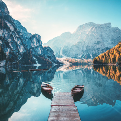 Fototapeta Jezioro Lago Di Braies We Włoszech