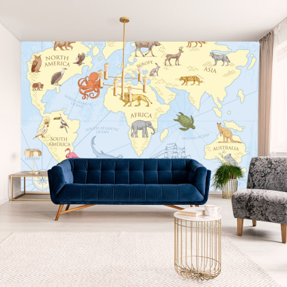 Fototapeta Dziecięca Mapa Vintage