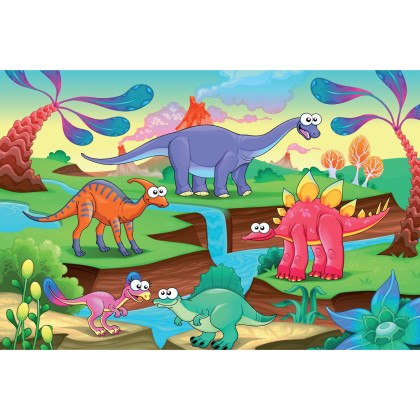 Fototapeta Kolorowe Bajkowe Dinozaury