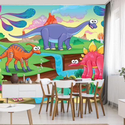 Fototapeta Kolorowe Bajkowe Dinozaury