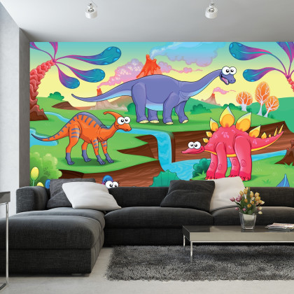 Fototapeta Kolorowe Bajkowe Dinozaury
