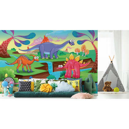 Fototapeta Kolorowe Bajkowe Dinozaury