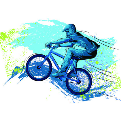 Fototapeta Rowerzysta W Stylu Graffiti
