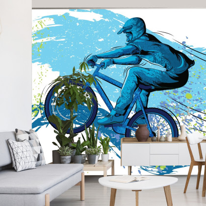 Fototapeta Rowerzysta W Stylu Graffiti