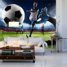 Fototapeta Piłkarz Oddający Strzał Na Bramkę