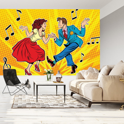 Fototapeta Taneczna Para W Stylu Pop-Art