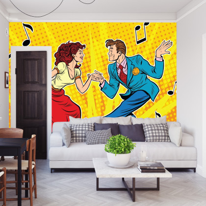 Fototapeta Taneczna Para W Stylu Pop-Art