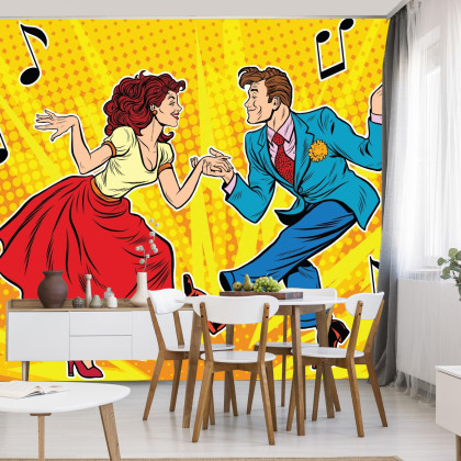 Fototapeta Taneczna Para W Stylu Pop-Art