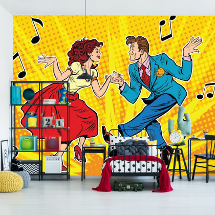 Fototapeta Taneczna Para W Stylu Pop-Art