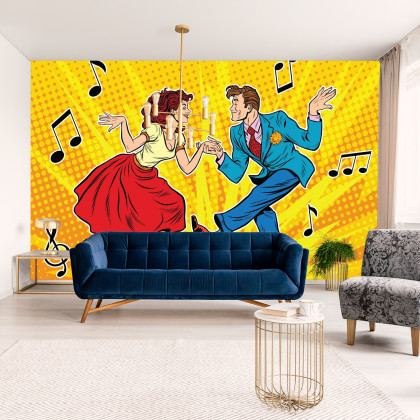 Fototapeta Taneczna Para W Stylu Pop-Art