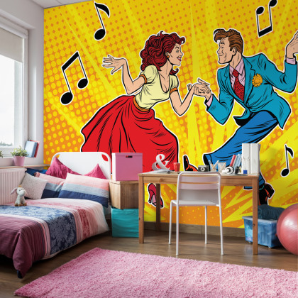Fototapeta Taneczna Para W Stylu Pop-Art