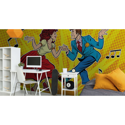 Fototapeta Taneczna Para W Stylu Pop-Art