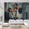 Fototapeta Wysportowana Kobieta Podnosząca Sztangę