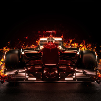 Fototapeta Płonący Bolid F1
