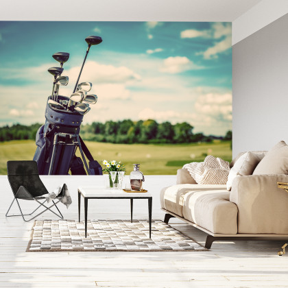 Fototapeta Torba Golfowa Na Tle Pola