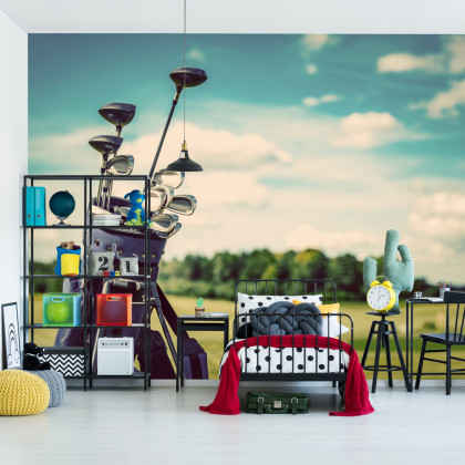 Fototapeta Torba Golfowa Na Tle Pola