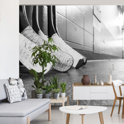 Fototapeta Czarno-Białe Kije Hokejowe