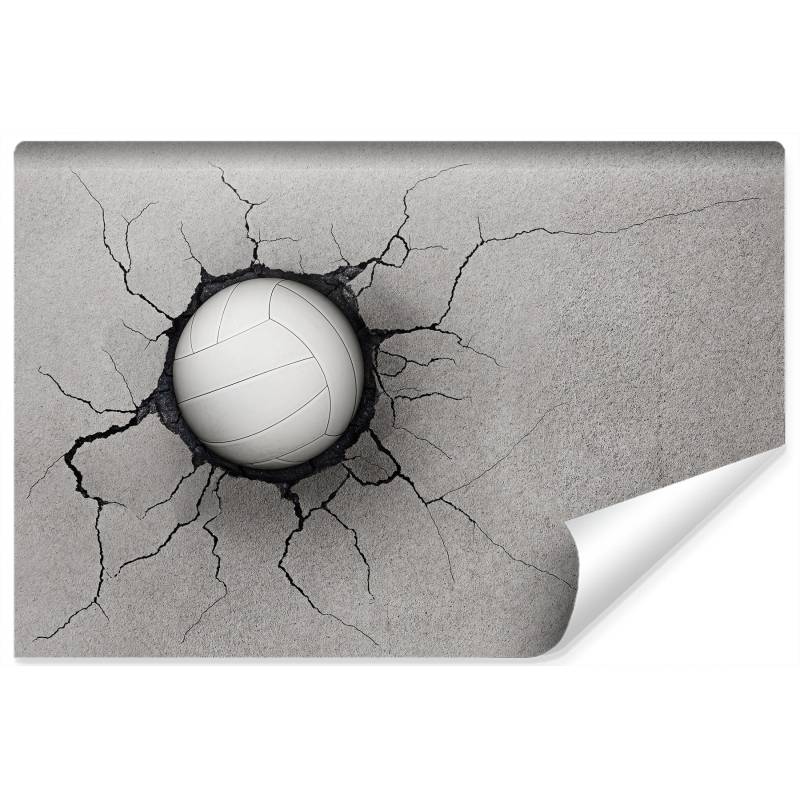 Fototapeta Piłka Siatkowa W Betonowej Ścianie
