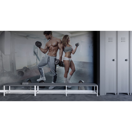 Fototapeta Wysportowana Para Na Siłowni