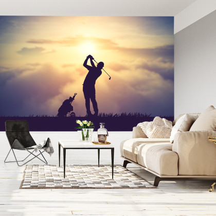 Fototapeta Golfista Na Tle Zachodu Słońca