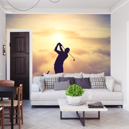 Fototapeta Golfista Na Tle Zachodu Słońca
