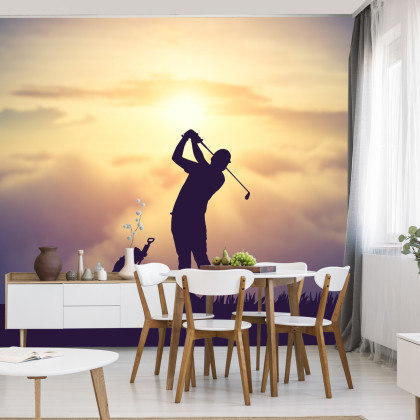 Fototapeta Golfista Na Tle Zachodu Słońca