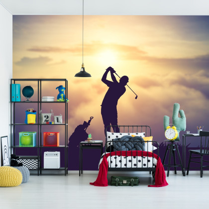 Fototapeta Golfista Na Tle Zachodu Słońca