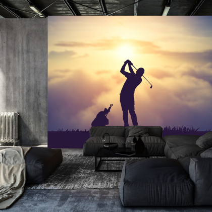 Fototapeta Golfista Na Tle Zachodu Słońca