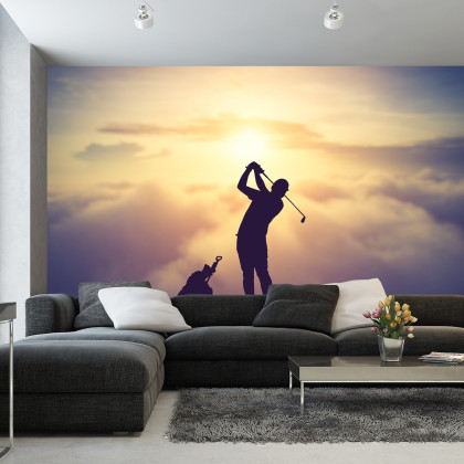 Fototapeta Golfista Na Tle Zachodu Słońca
