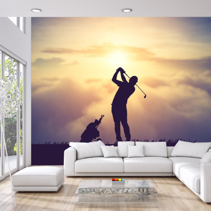 Fototapeta Golfista Na Tle Zachodu Słońca
