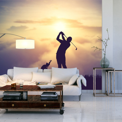 Fototapeta Golfista Na Tle Zachodu Słońca