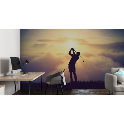 Fototapeta Golfista Na Tle Zachodu Słońca