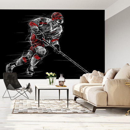 Fototapeta Rysowany Hokeista