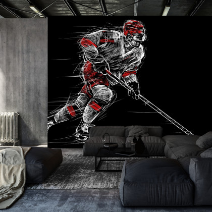 Fototapeta Rysowany Hokeista