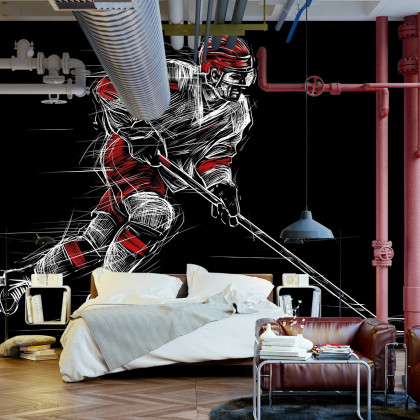 Fototapeta Rysowany Hokeista