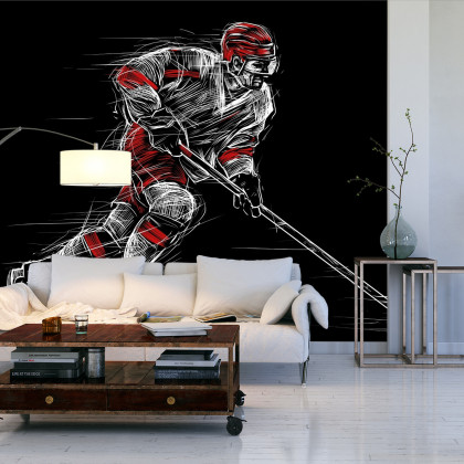 Fototapeta Rysowany Hokeista