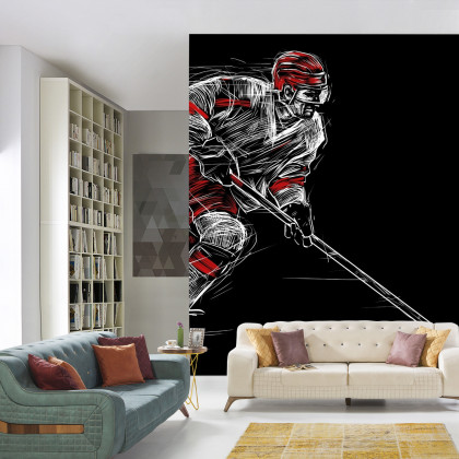 Fototapeta Rysowany Hokeista