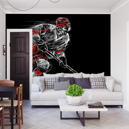 Fototapeta Rysowany Hokeista