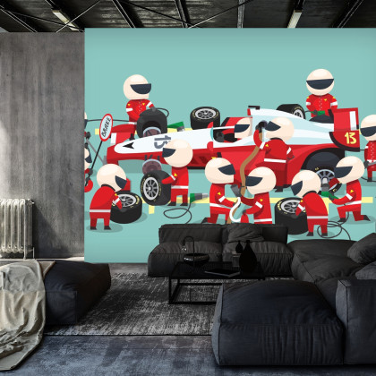Fototapeta Pit Stop Bolidu F1
