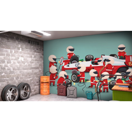 Fototapeta Pit Stop Bolidu F1