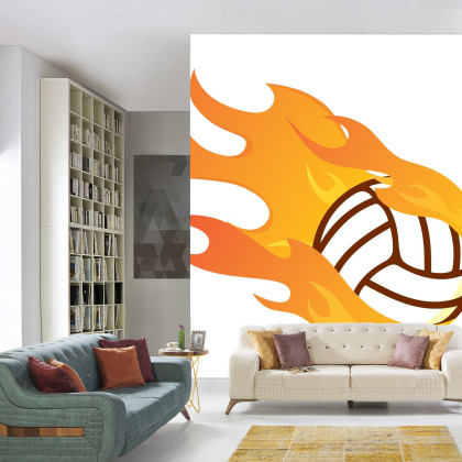 Fototapeta Płonąca Piłka Siatkowa