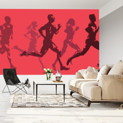 Fototapeta Abstrakcyjni Sportowcy Podczas Biegu