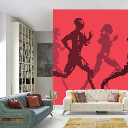 Fototapeta Abstrakcyjni Sportowcy Podczas Biegu