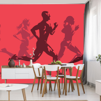 Fototapeta Abstrakcyjni Sportowcy Podczas Biegu