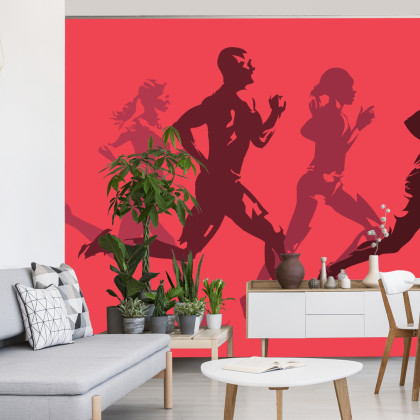 Fototapeta Abstrakcyjni Sportowcy Podczas Biegu
