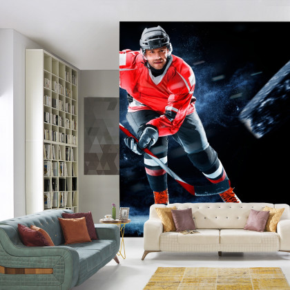 Fototapeta Trenujący Hokeista