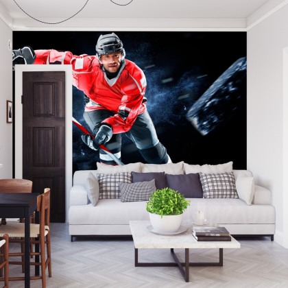 Fototapeta Trenujący Hokeista