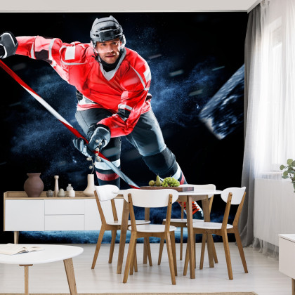 Fototapeta Trenujący Hokeista