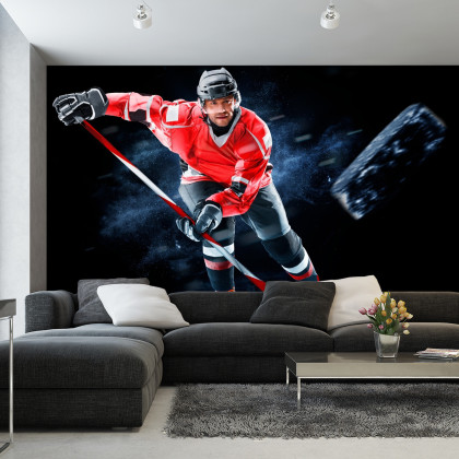 Fototapeta Trenujący Hokeista
